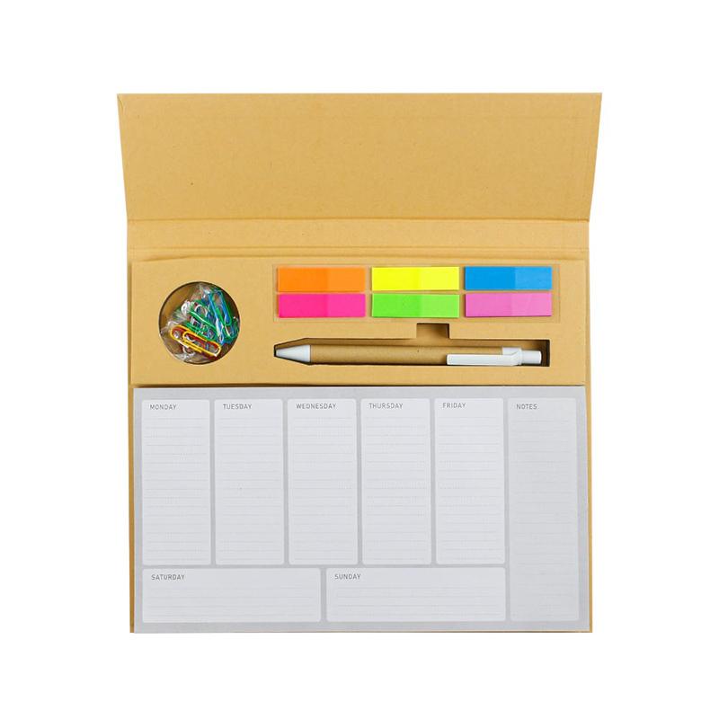 Work Planner with Clips Pen and Post-it